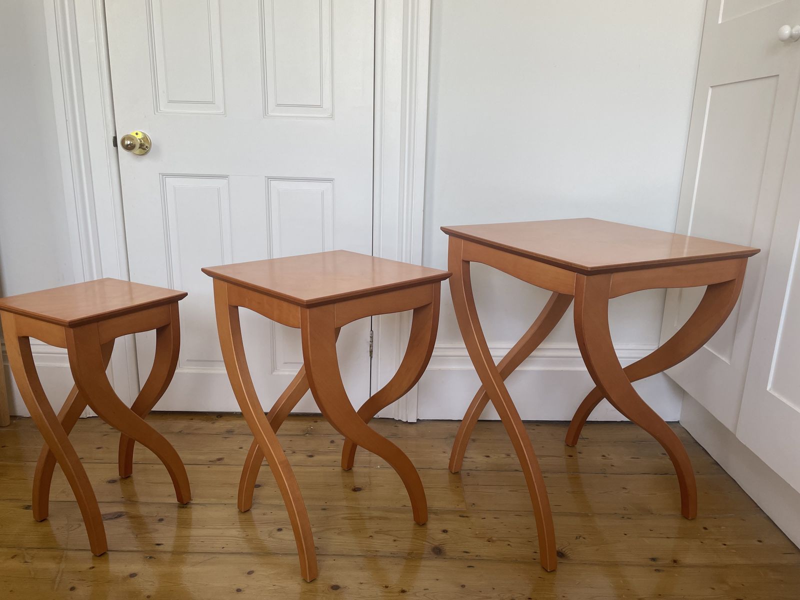 Spanish Bird’s Eye Cherrywood Nesting Tables By Jaume Torras For Scarabat photo buy