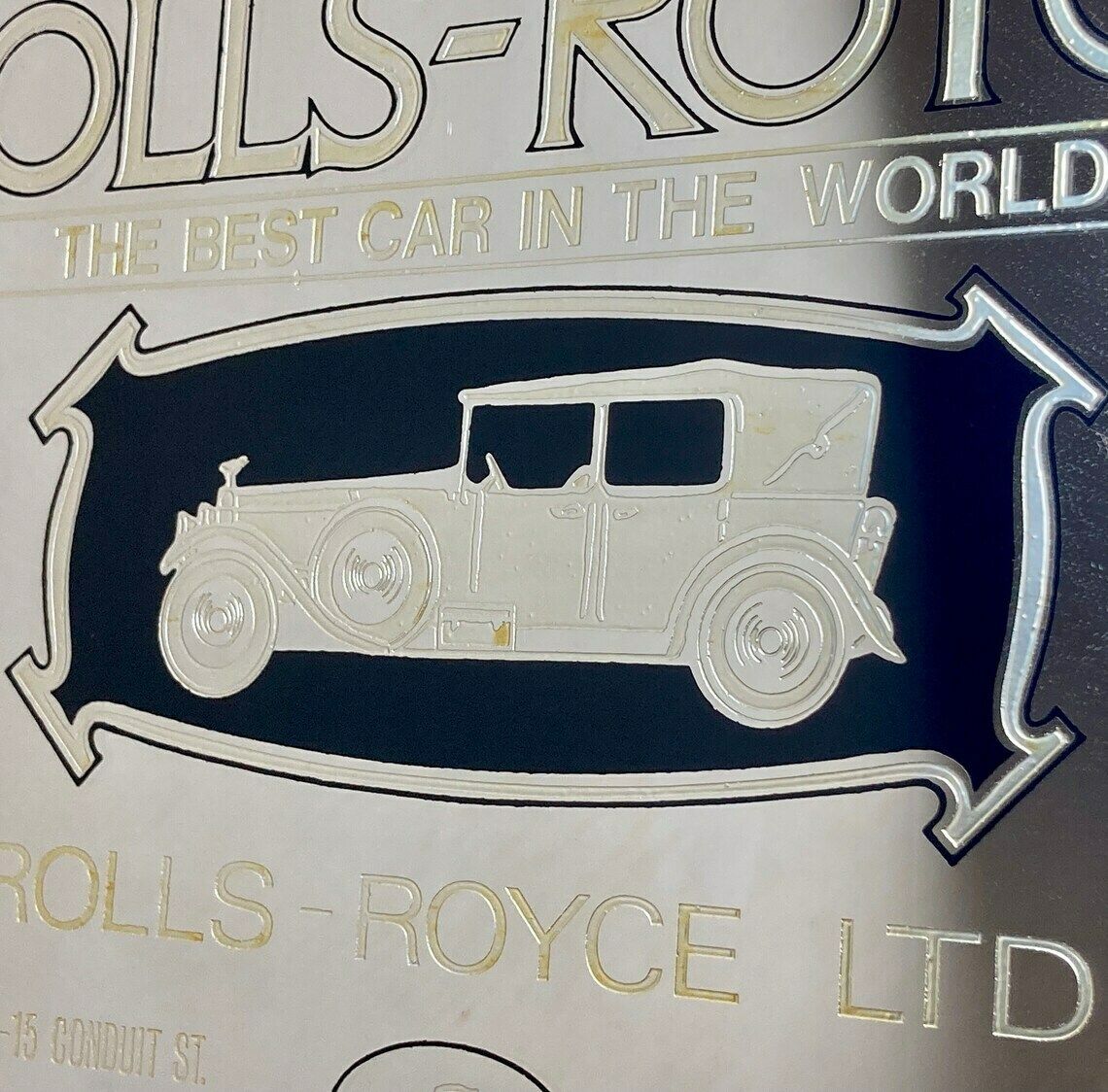Art Deco Vintage Rolls Royce Advertising Mirror, Prestige Automobile, Car Collectibles Piece, England, Christmas Gift photo for sale