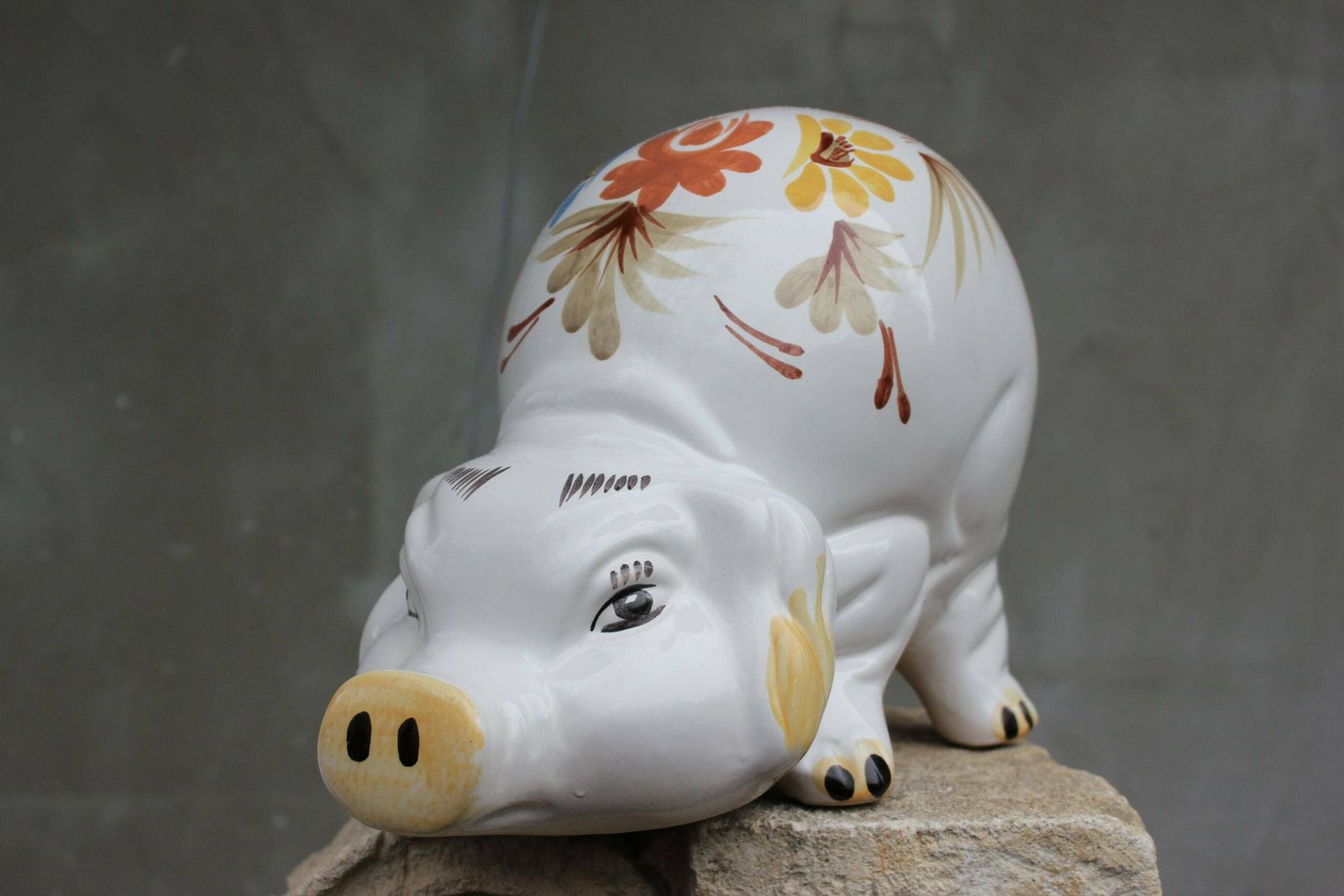 Family, Large Piggy Bank, Cute Money Box Coin Safe Bank, Collectible Porcelain Toy, Newborn Gift