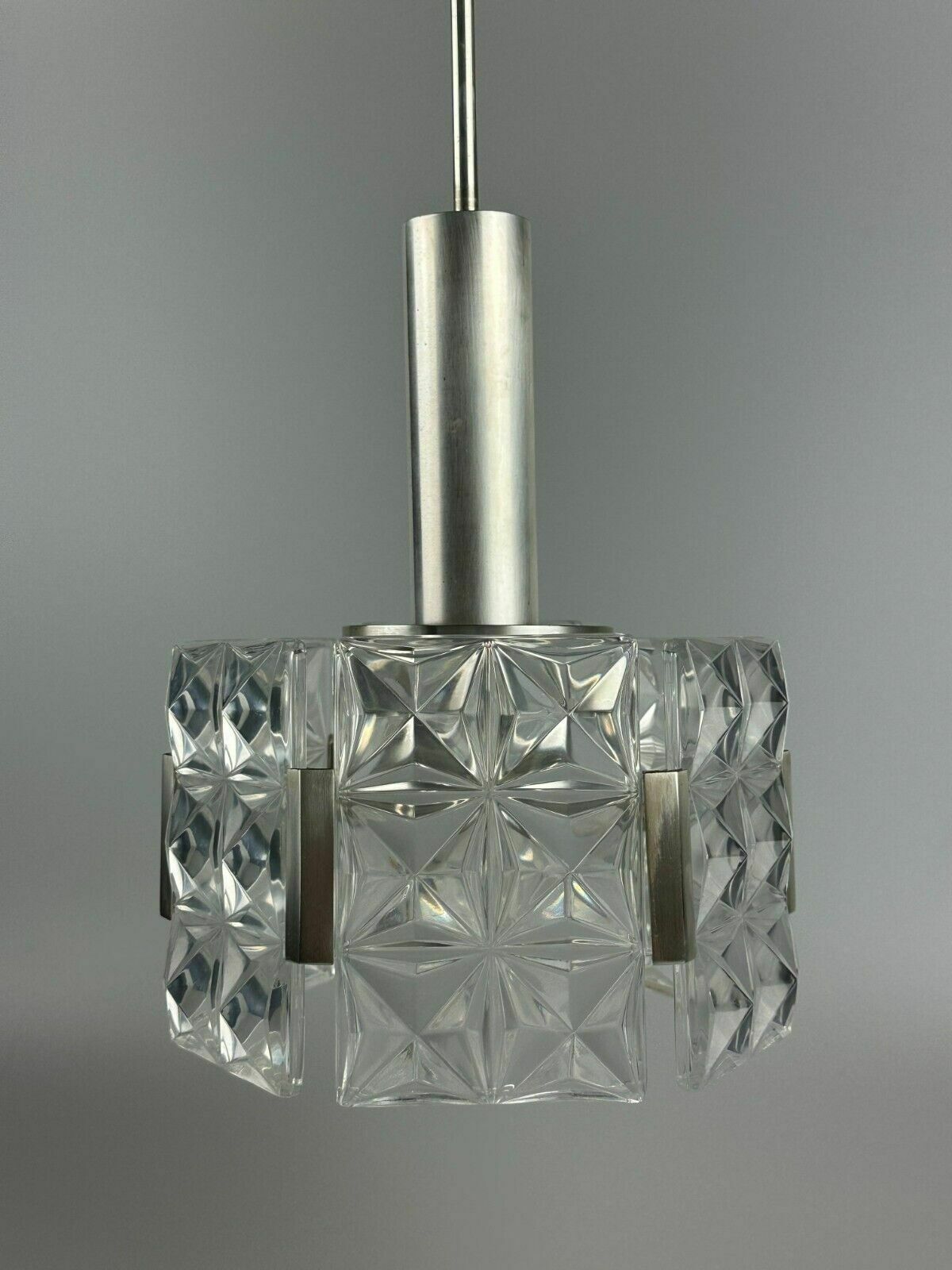 60s 70s Ceiling Lamp Chandelier Hillebrand Leuchten Germany Glass Metal photo furniture