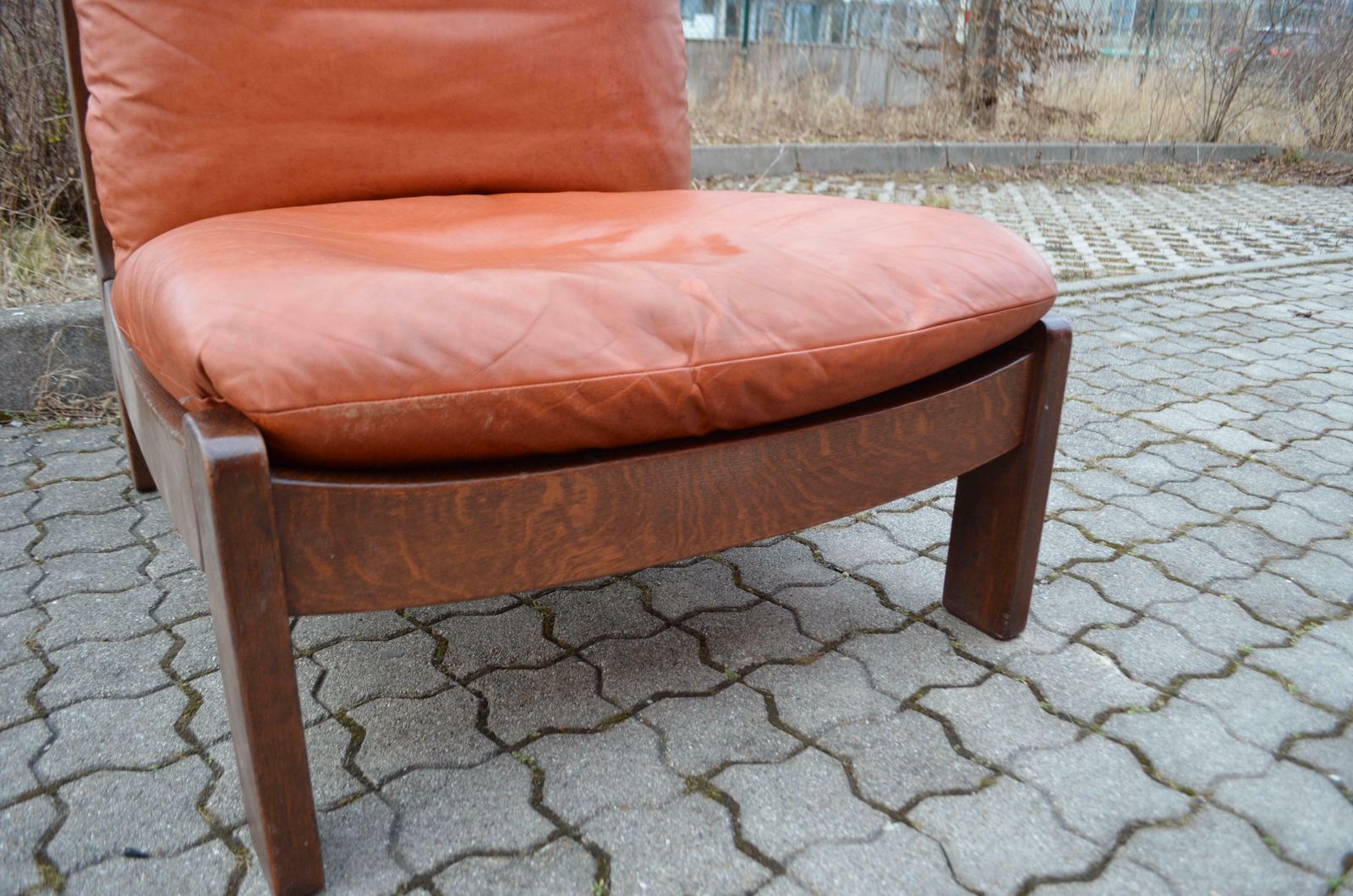Furniture Vintage Sling Modular Cognac Leather Sectional Sofa Germany Chapo Era photo
