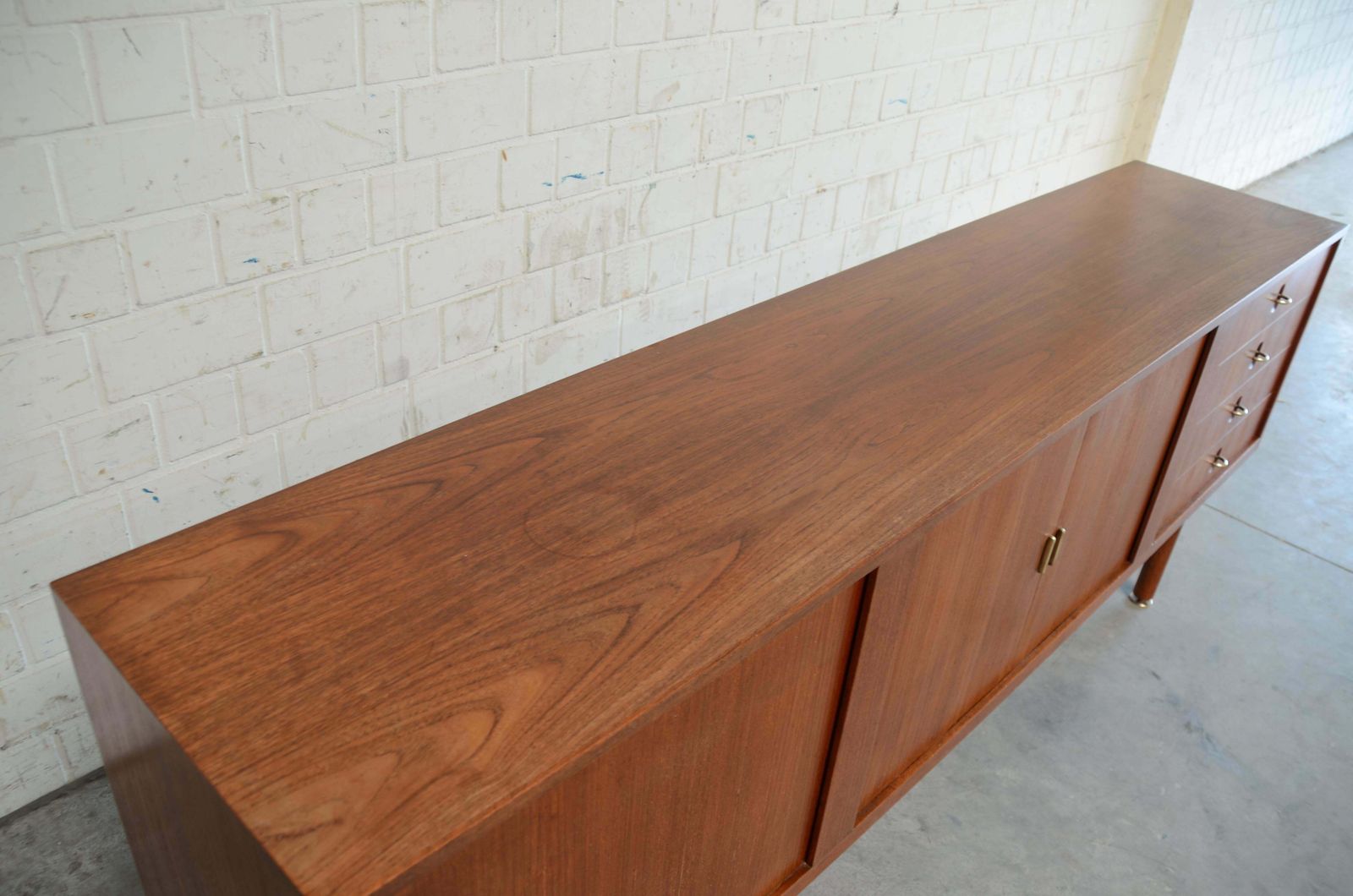 Aksel Bender Madsen & Ejner Larsen Sideboard In Teak & Brass With Tambour Doors photo vinterior