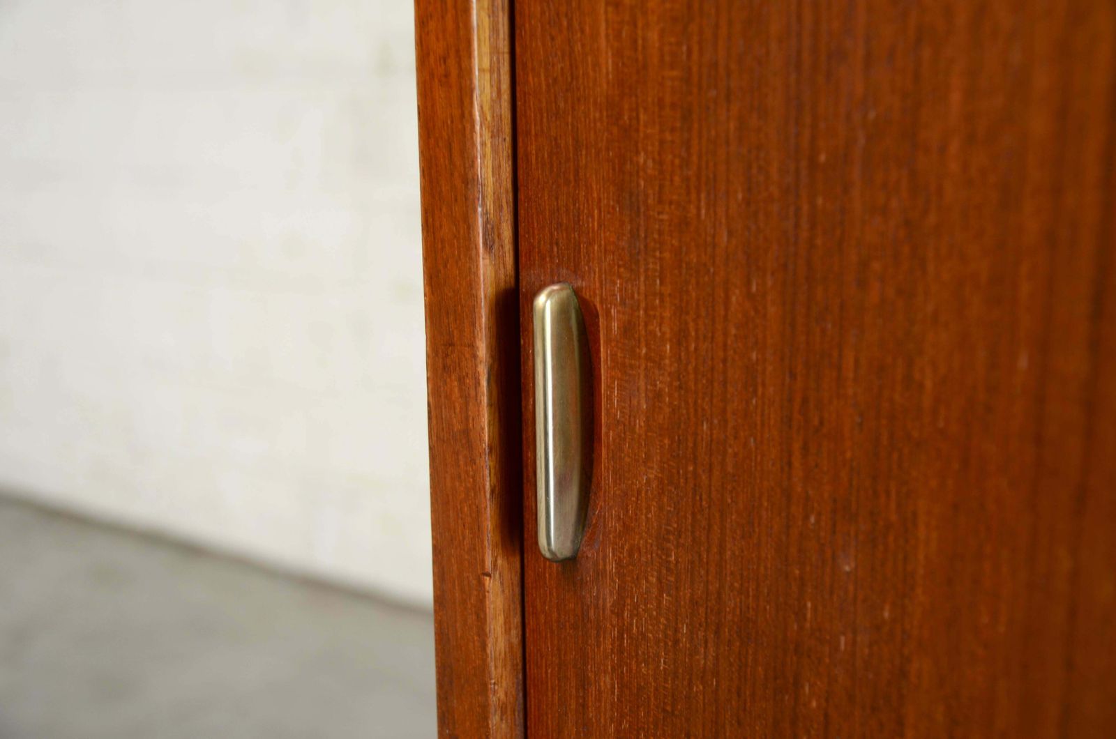 photo for sale Aksel Bender Madsen & Ejner Larsen Sideboard In Teak & Brass With Tambour Doors