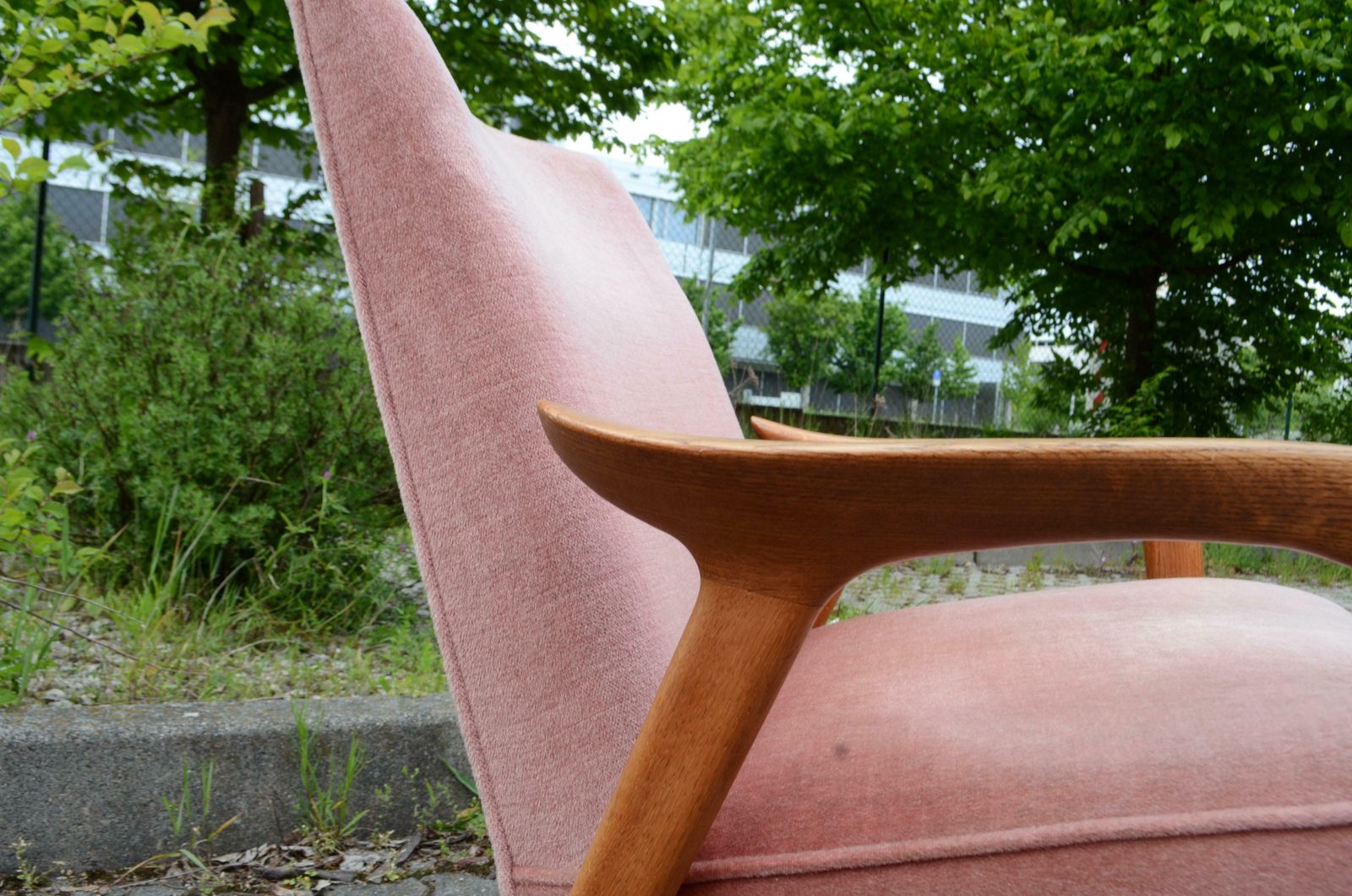 7412.0 Yngve Ekström Modell Lästo Swedese Cherry Blossom Easy Lounge Chair Oak Set Of 2 photo