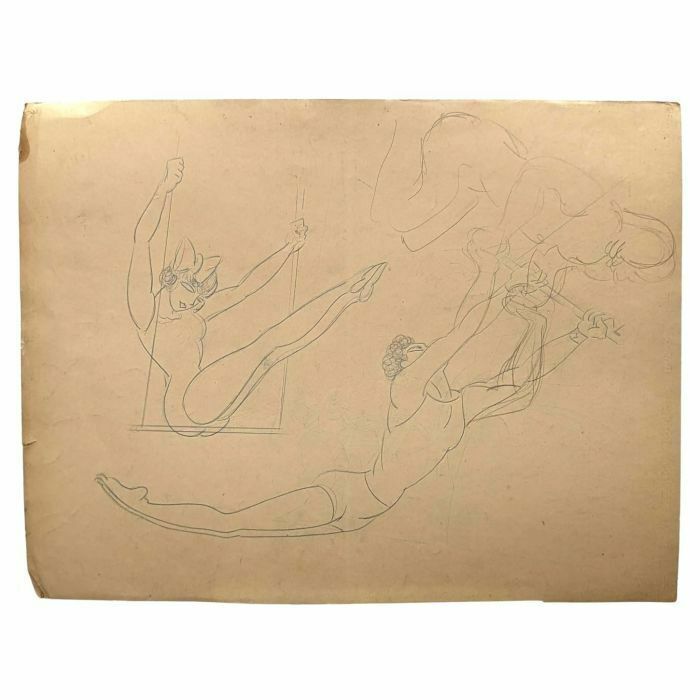 Lucien Roudier Eller Drawing On Paper 1930s photo furniture