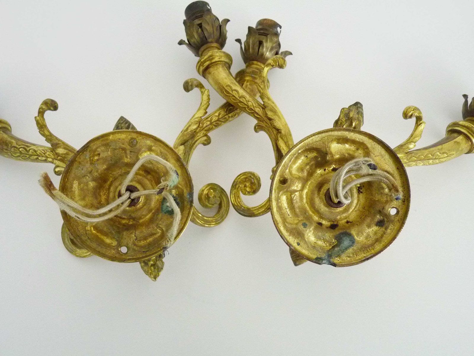 photo for sale Paire d'appliques double Empire en bronze