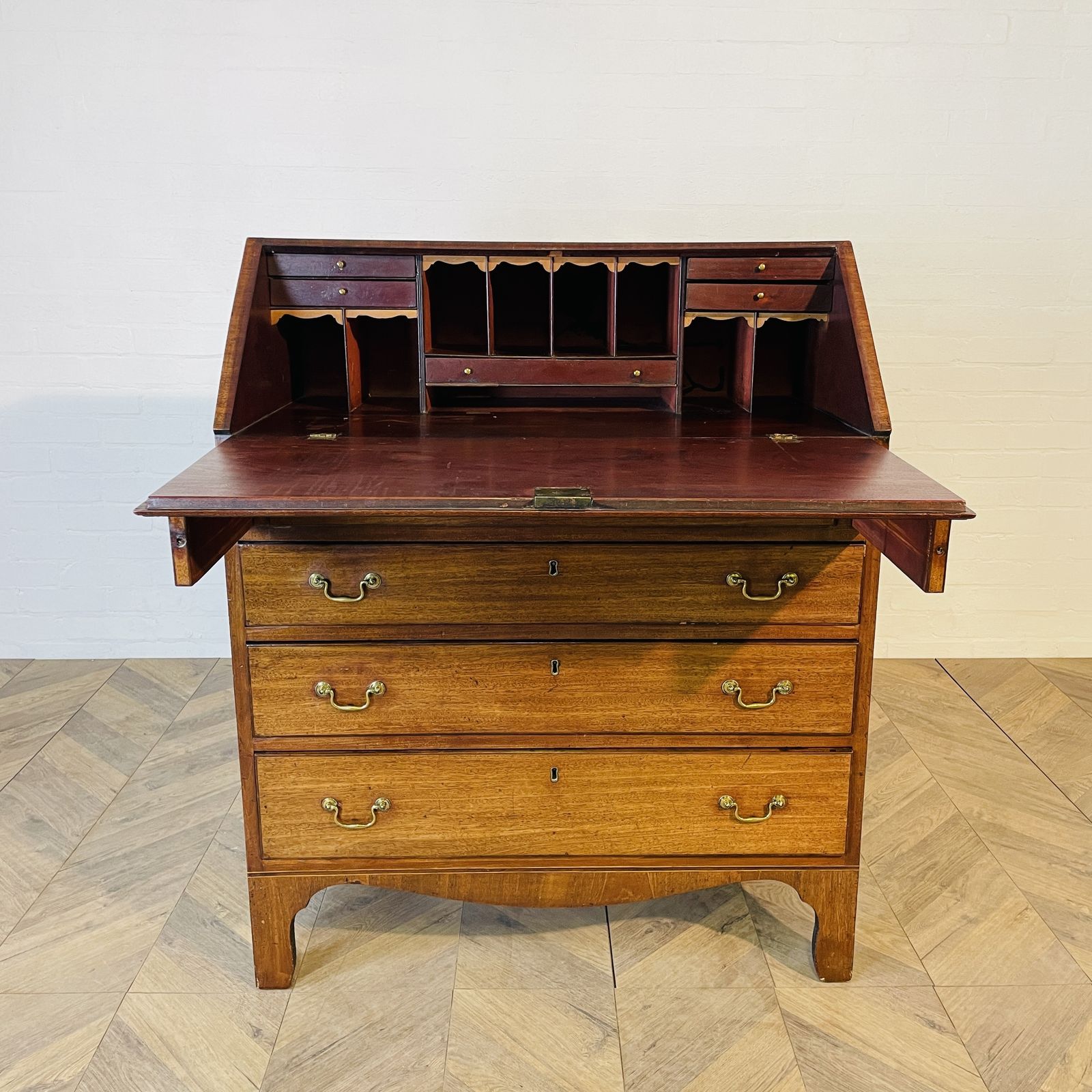 Antique English Mahogany Bureau, 19th Century photo buy