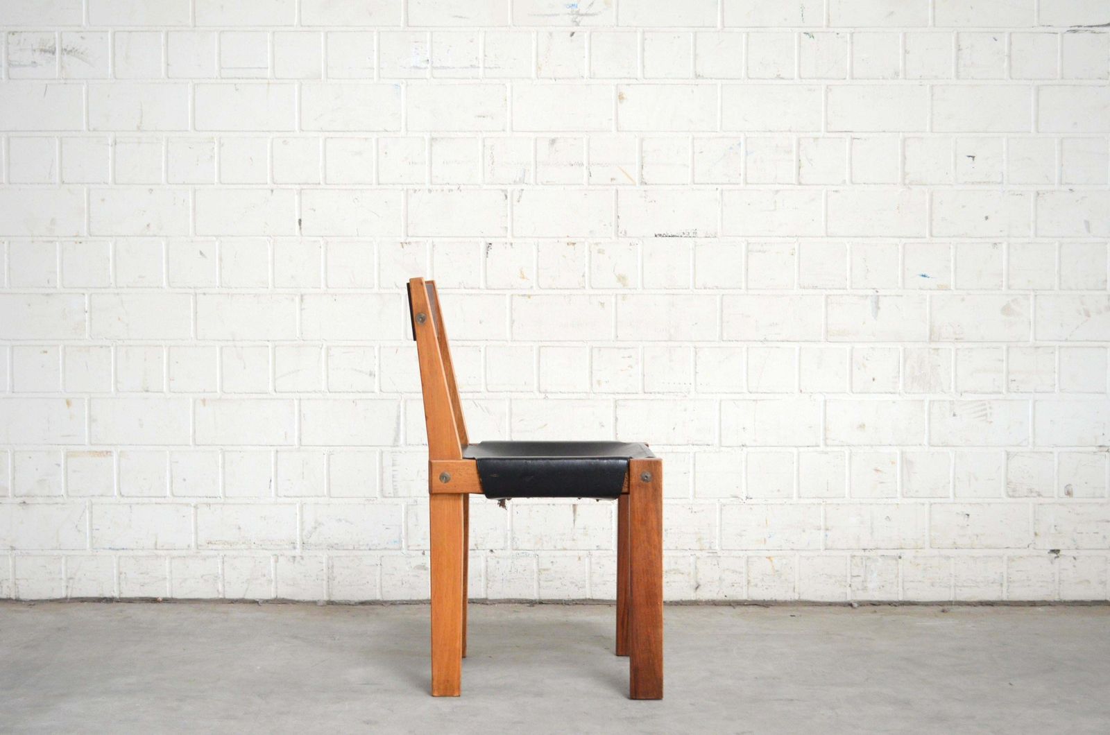 Vintage Early Pierre Chapo Model S24 Saddle Leather Chair, Circa 1970 photo furniture