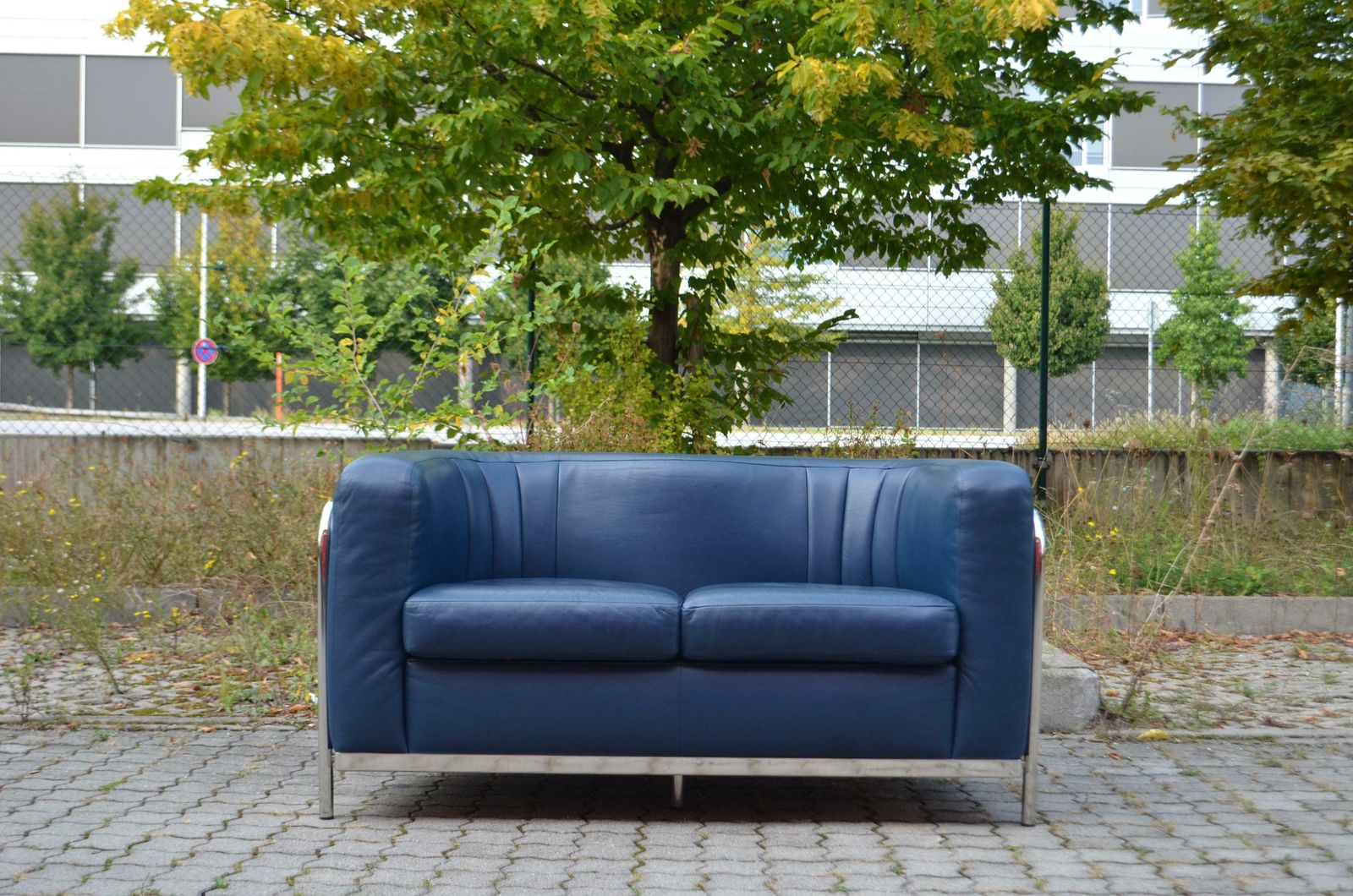 Zanotta Onda Ensemble Lounge Set Sofa & 2 Armchair Blue Leather photo 11646.0