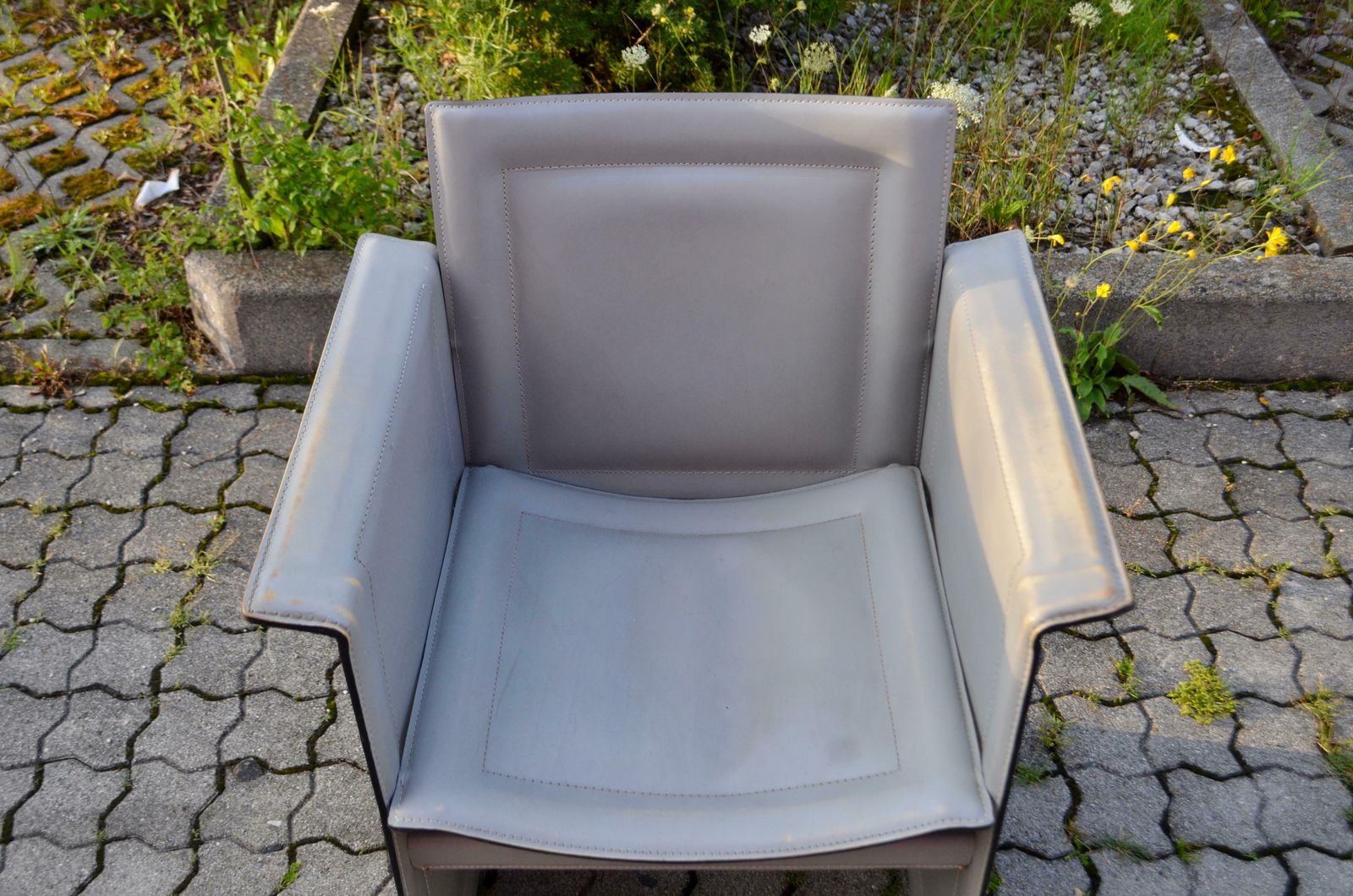 Arrben Italy Modern Grey Saddle Leather Dining Chair Model Solaria photo Furniture