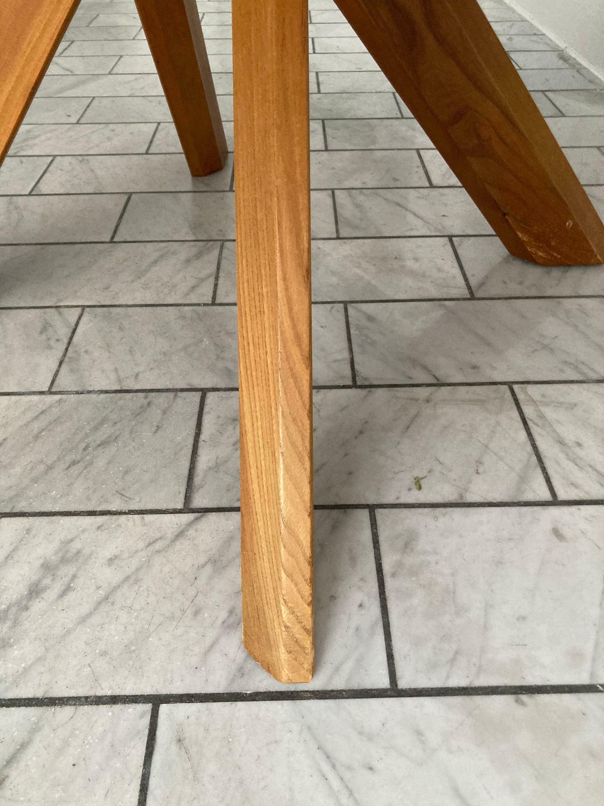 photo buy Vintage Early Pierre Chapo Model T 21 B Round Dining Table, Circa 1985