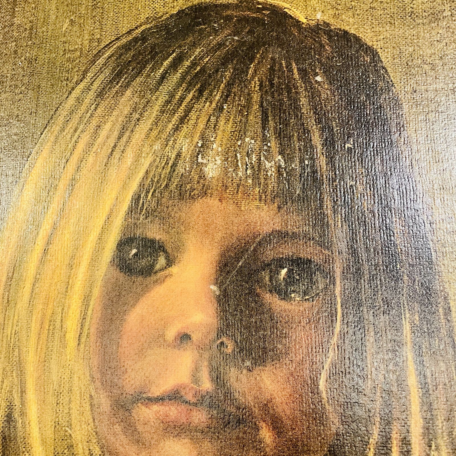 Vintage Print Of A Girl, Framed + Signed Pearson 1970 photo Art