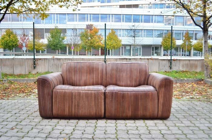 photo for sale Ernst Lüthy De Sede Modular Lounge Suite Leather Sofa Brown 1970