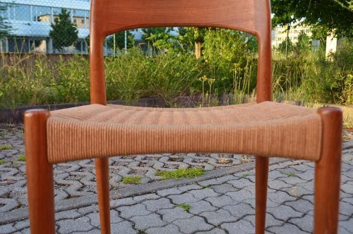 Arne Hovmand Olsen Teak Papercord Dining Chair For Mogens Kold Set Of 2 photo buy