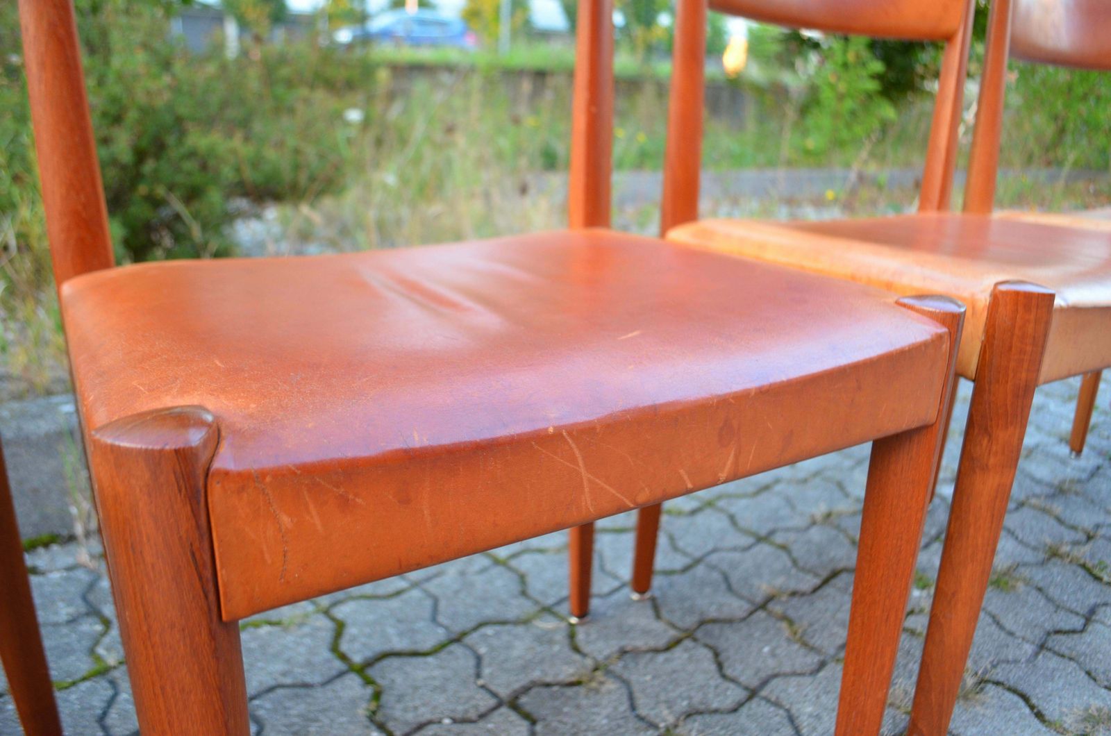 Furniture Aage Schmidt Christensen Fritz Hansen Danish Teak Cognac Dining Chair Set Of 4 photo