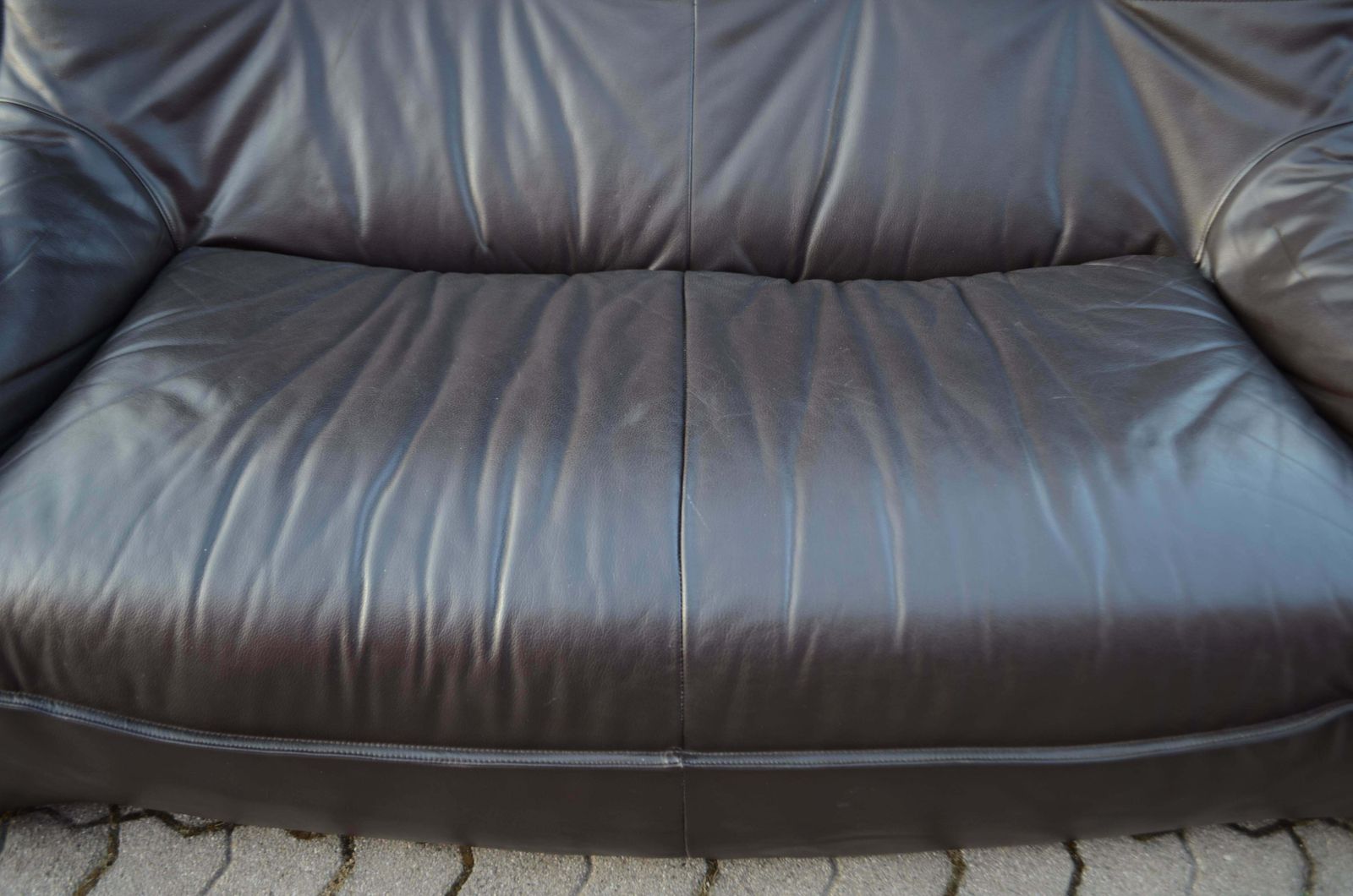 Furniture Rare Ligne Roset Model Satan By Bernard Govin Brown Leather Togo Sofa photo