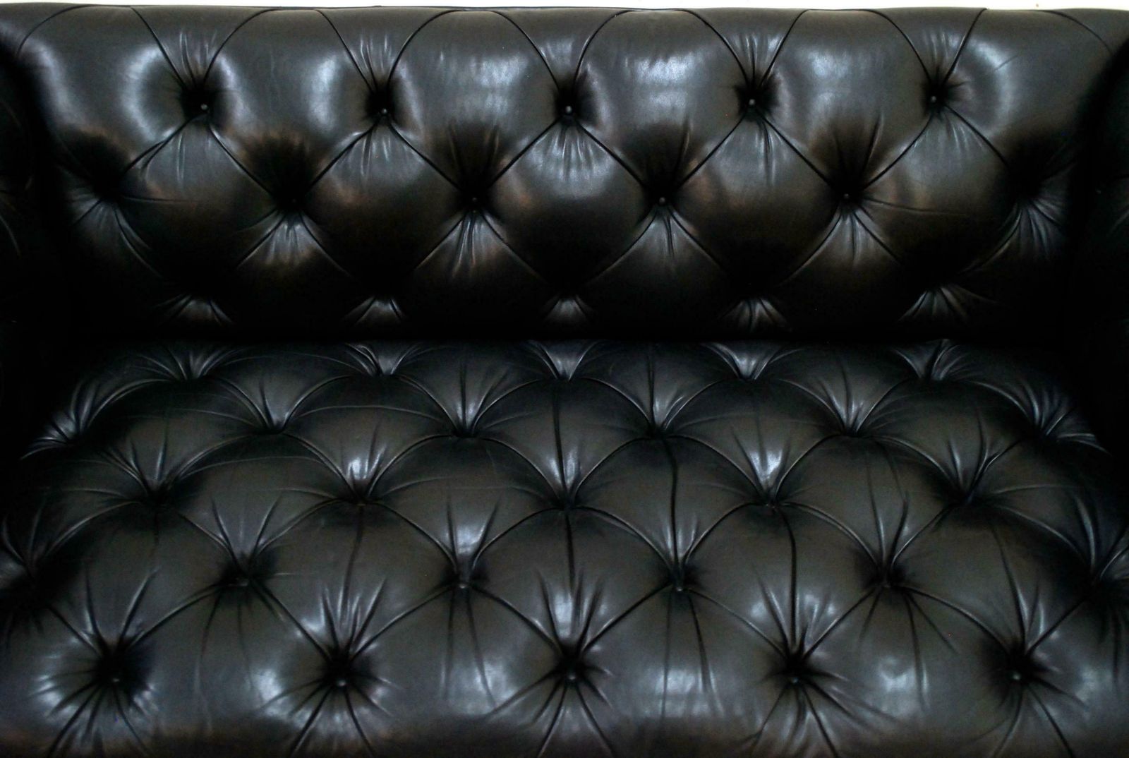 Wittmann Black Leather Sofa Model Edwards Design By Eward B. Tuttle photo vinterior