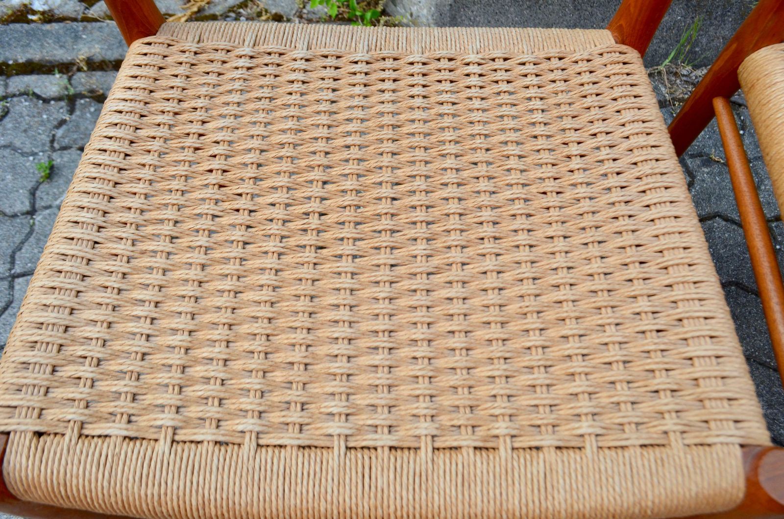 Niels Møller Modell 75 Danish Teak Dining Papercord Chair For J.L. Møllers photo vintage