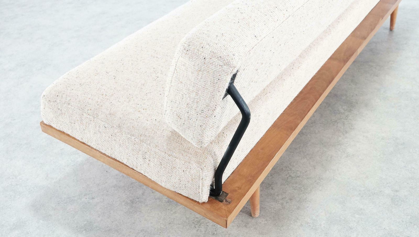 photo furniture Josef Pentenrieder Minimalist Daybed Convertible Sofa For Hans Kaufeld, 1954
