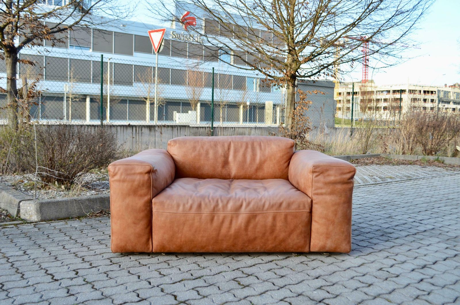Frigerio Salotti Modell Cooper Loveseat Armchair Leather Chair Cognac Set Of 2 photo for sale