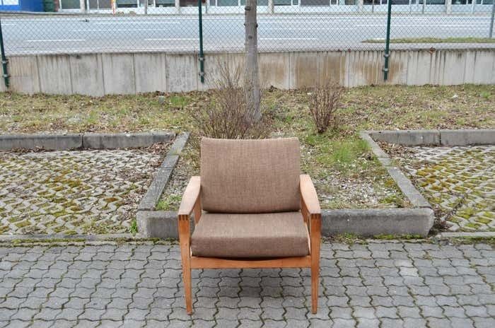 Modernist Hartmut Lohmeyer Oak Easy Lounge Chair For Wilkhahn Mid Century 1 Of 2 photo 2118.0