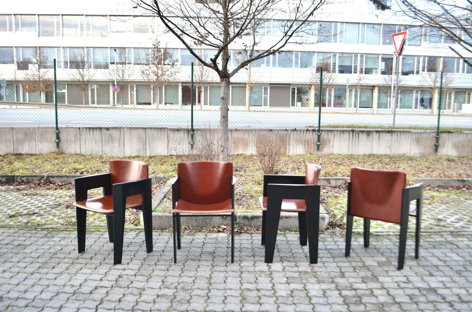 Arnold Merckx For Arco Cognac Saddle Leather Dining Chair Set Of 4 photo furniture
