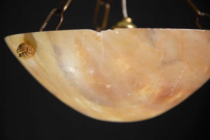 photo furniture Great Design Antique Orange Alabaster Chandelier Pendant, Art Decò