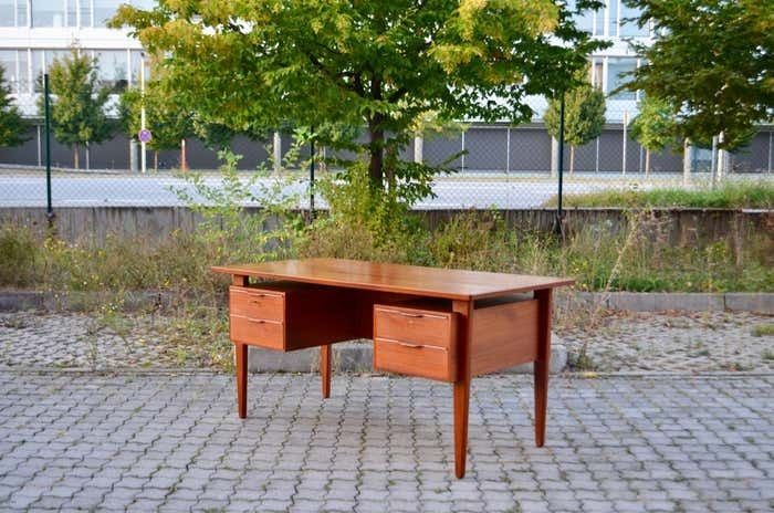 Danish Modern Teak Executive Writing Desk Henning Jorgensen For Fredericia photo Furniture