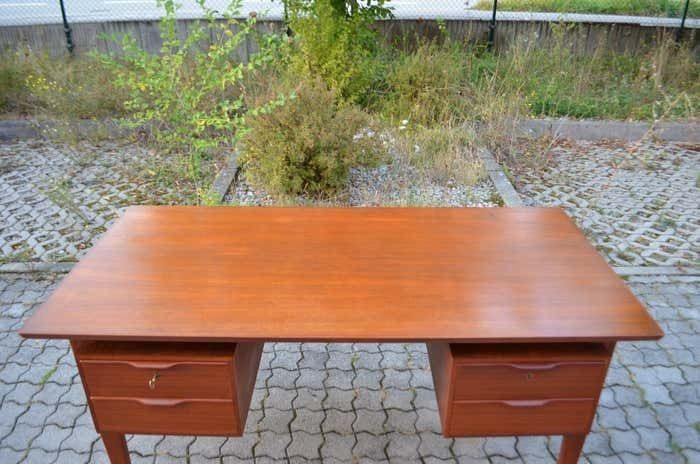 Danish Modern Teak Executive Writing Desk Henning Jorgensen For Fredericia photo vinterior