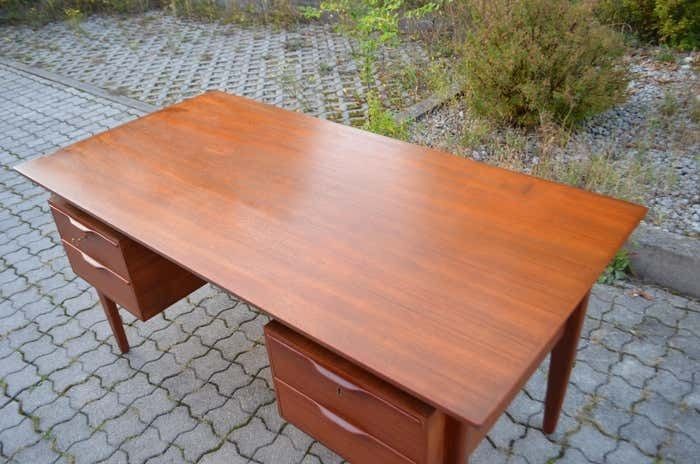 Danish Modern Teak Executive Writing Desk Henning Jorgensen For Fredericia photo buy