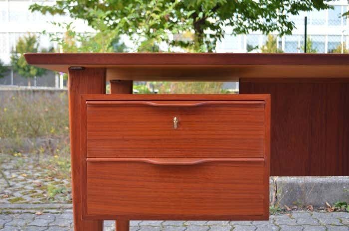 photo furniture Danish Modern Teak Executive Writing Desk Henning Jorgensen For Fredericia