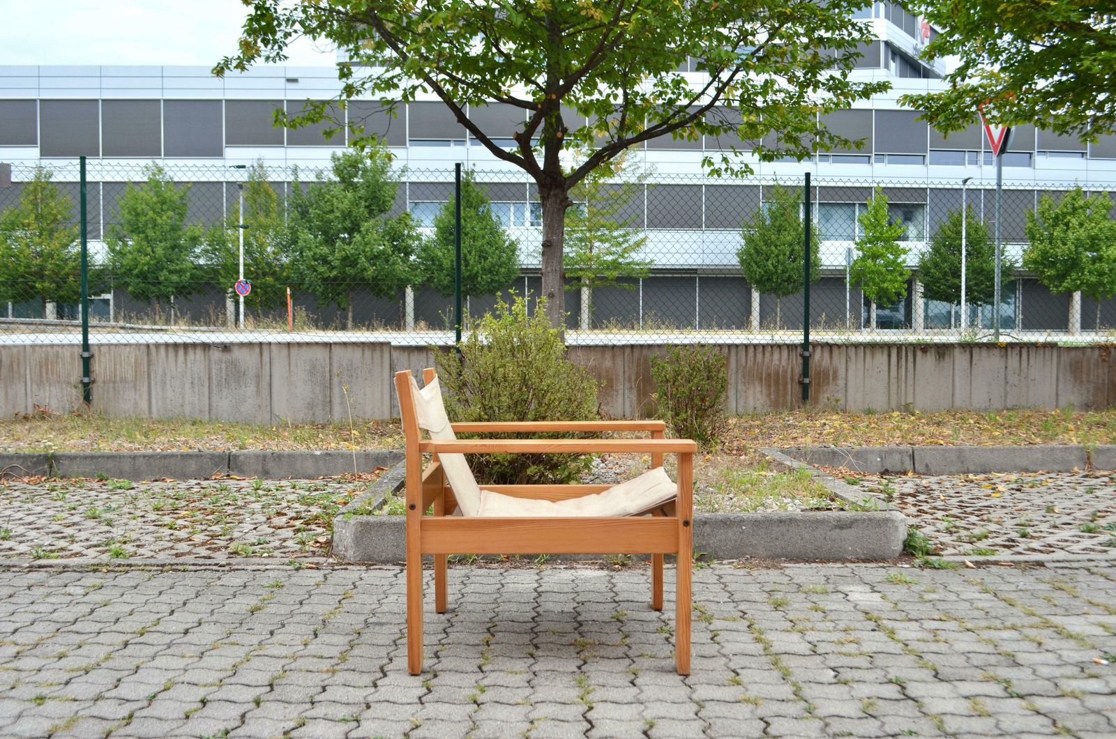 Erik Worts Model Form Canvas Safari Spanish Pine Lounge Chair 1977 Vintage Ikea photo Furniture