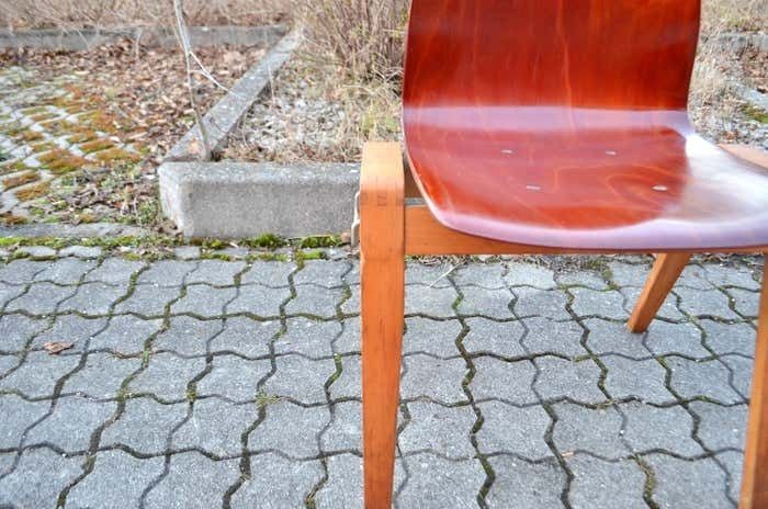 1588.0 Mid Century Bentwood Plywood Chairs Stackable By Royal Germany Set Of 4 photo