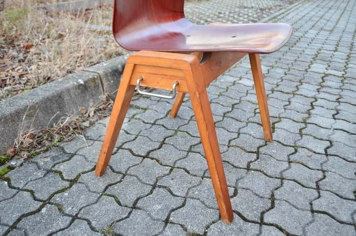 photo vinterior Mid Century Bentwood Plywood Chairs Stackable By Royal Germany Set Of 4