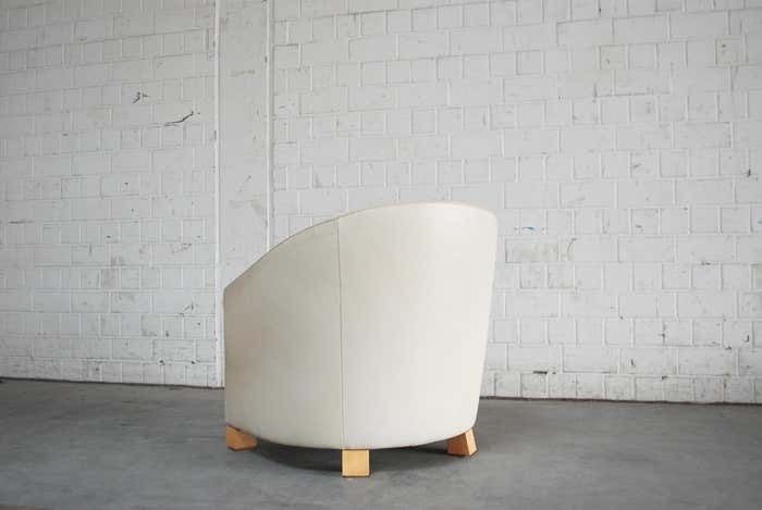 De Sede Leather Lounge Chair Armchair Creme Paolo Piva photo vintage