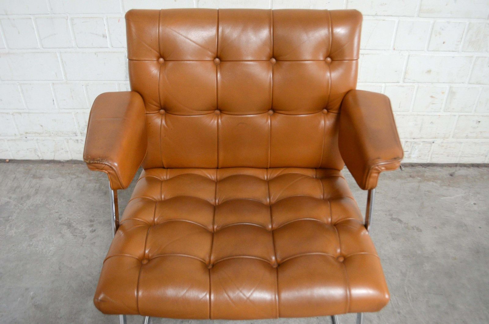 Robert Haussmann De Sede Rh 305/ 304 Unesco Softpad Chair Cognac photo vinterior