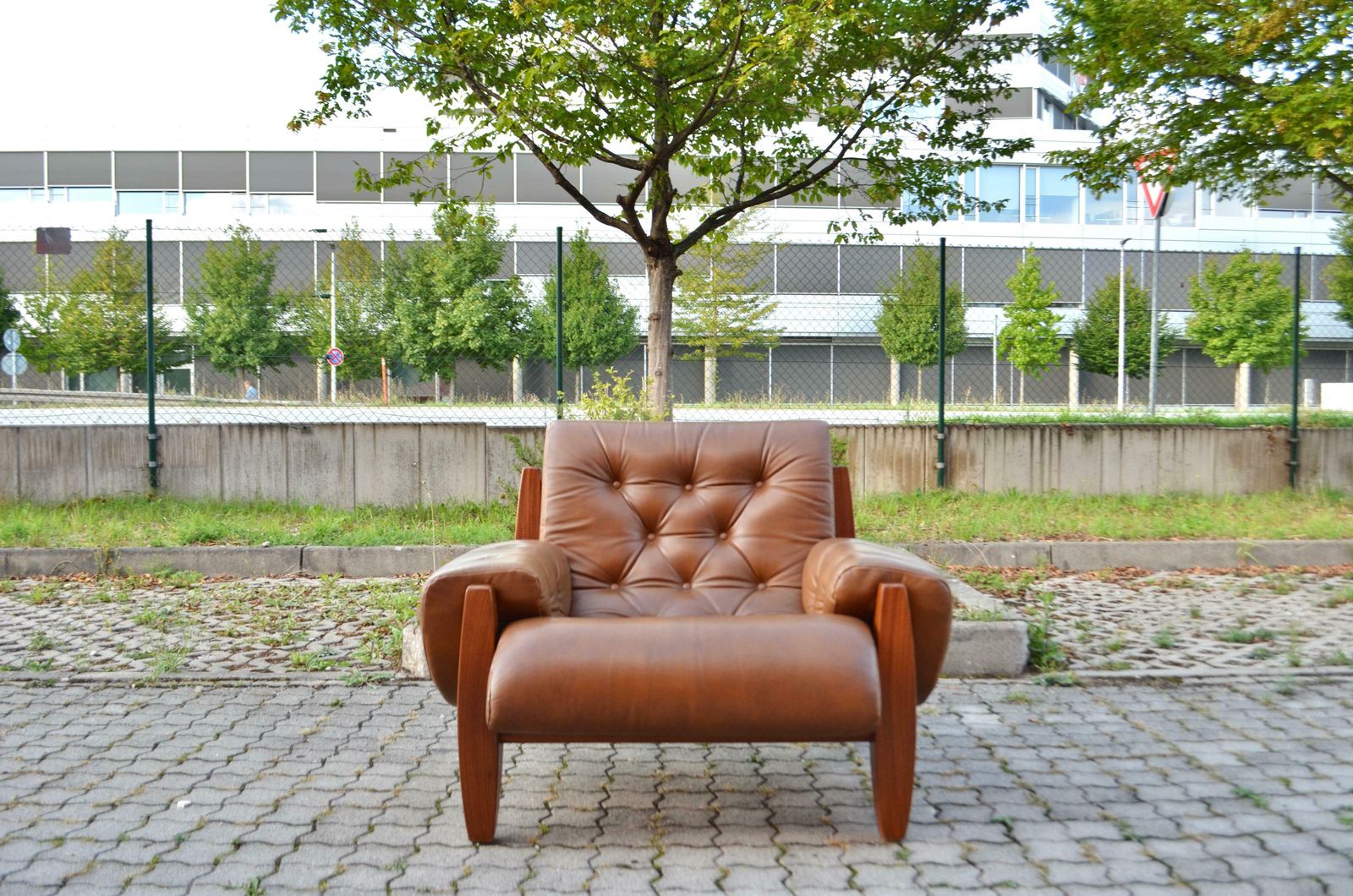 Brazilian Lounge Cognac Leather Armchair 1960s In The Manner Of Jean Gillon photo for sale