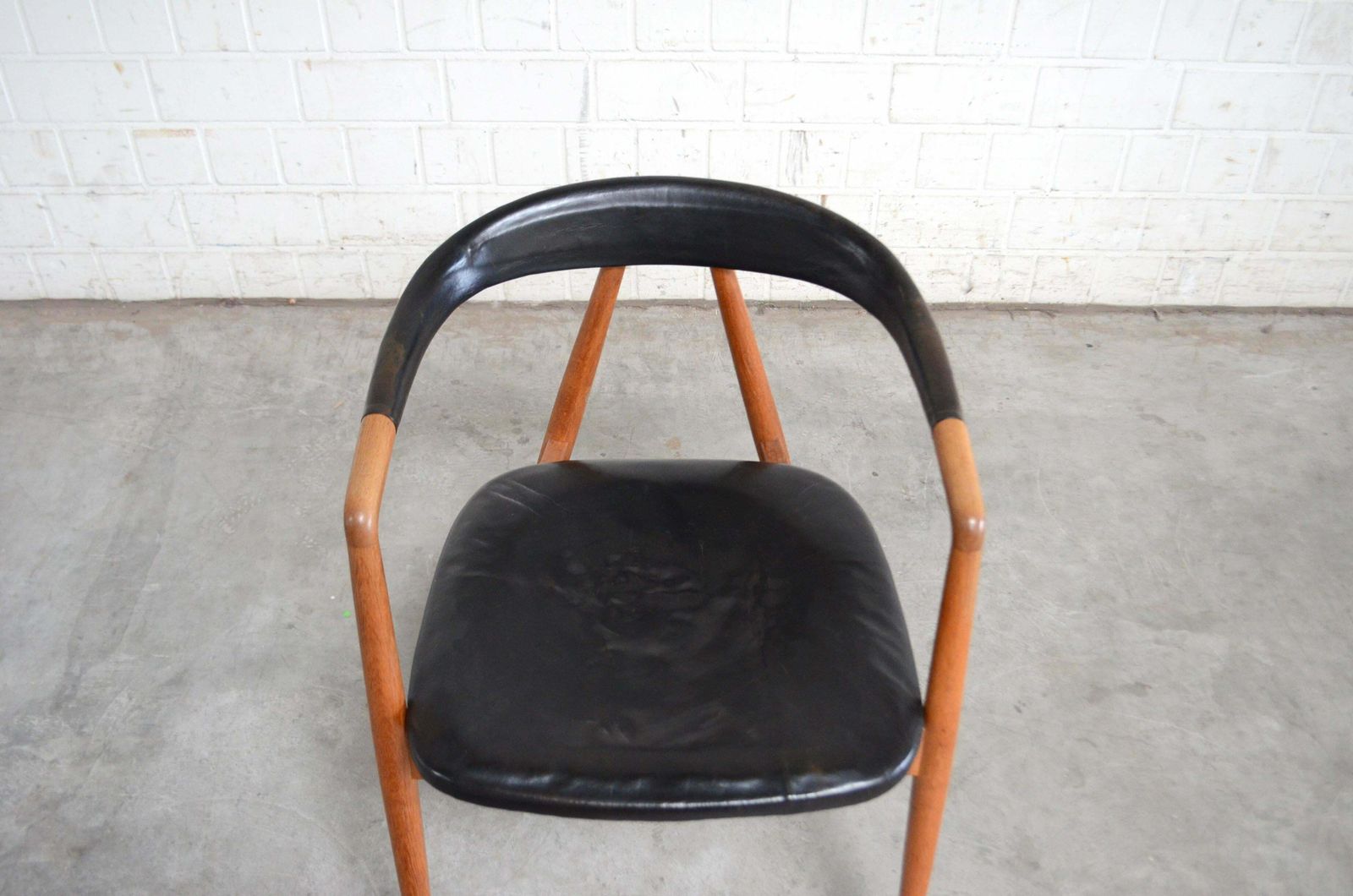 Helmut Magg Mid  Century Leather Armchair Chair For Deutsche Werkstätten, 1958 photo vintage