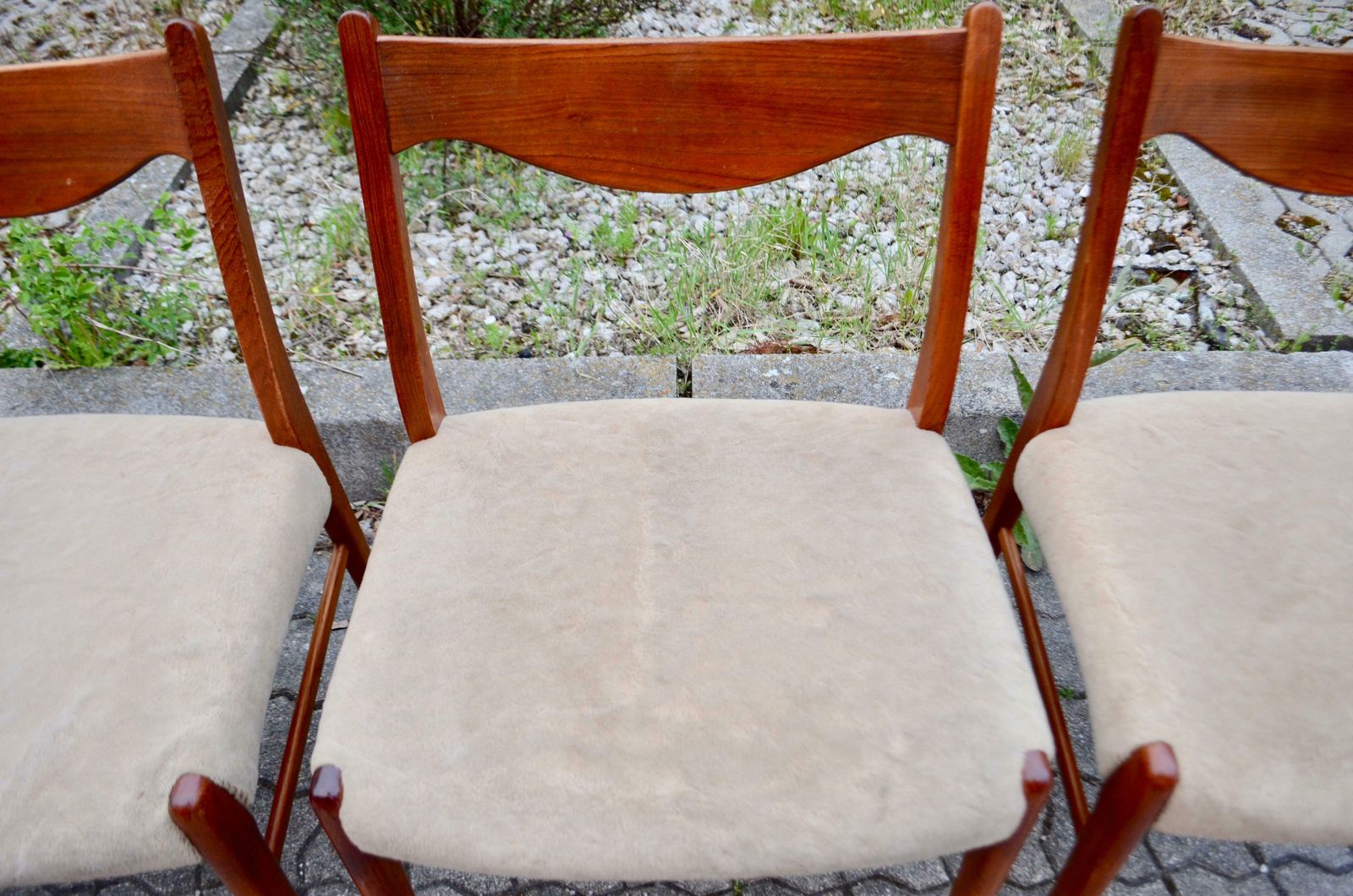 photo for sale Arne Wahl Iversen Model Gs60 For Glyngore Danish Teak Dining Chair Set Of 4