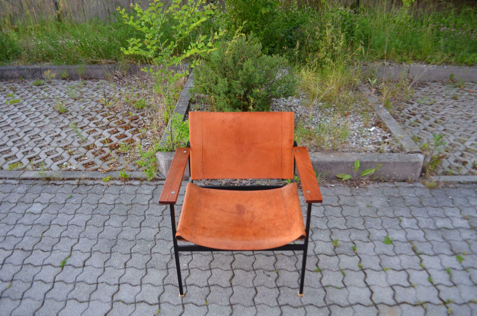 Eddie Harlis For Thonet St 805 Modernist Cognac Saddle Leather Lounge Chair photo vintage