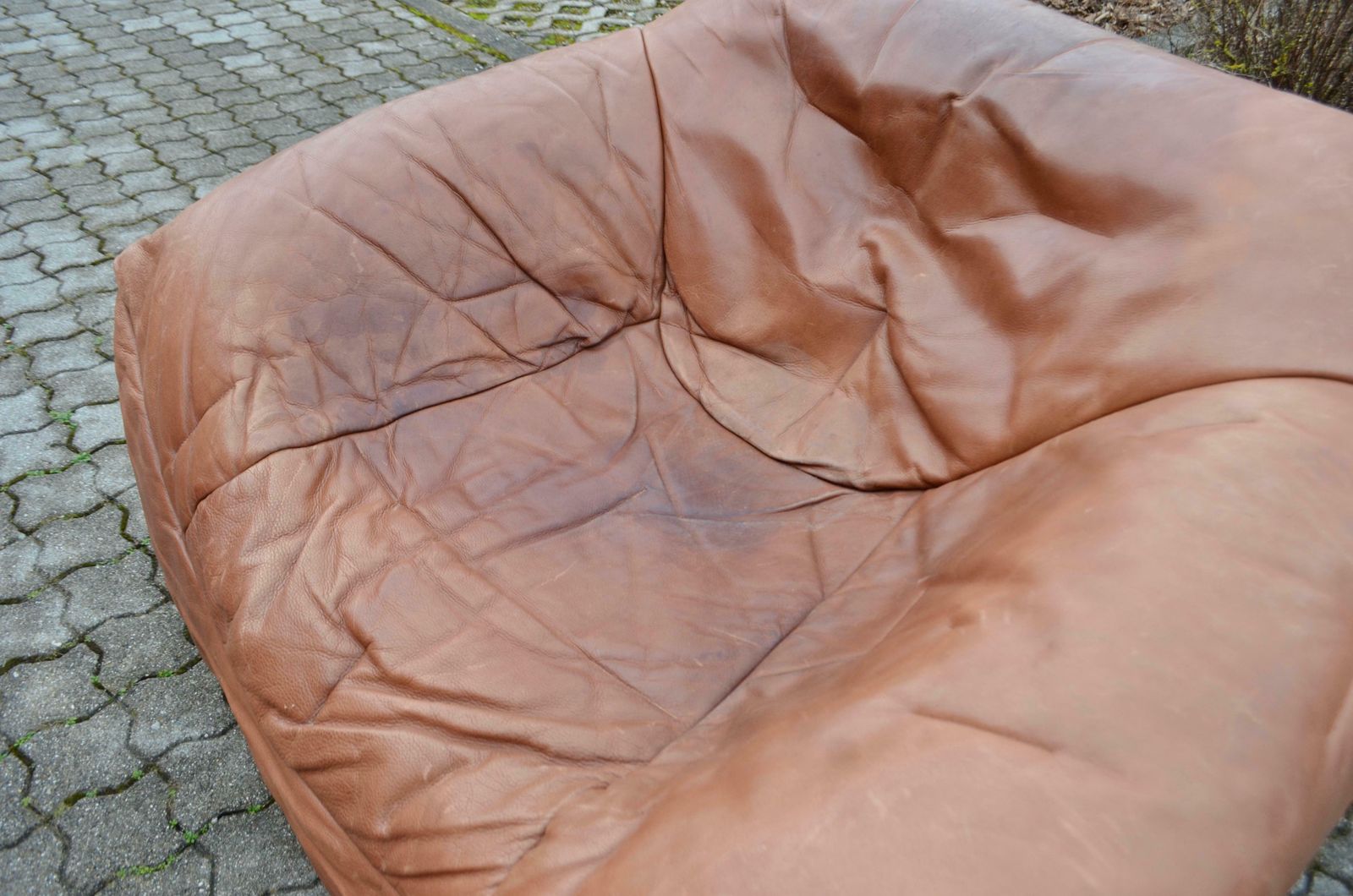 4235.0 Roche Bobois Hans Hopfer Vintage Informel Cognac Aniline Leather Lounge Chair photo