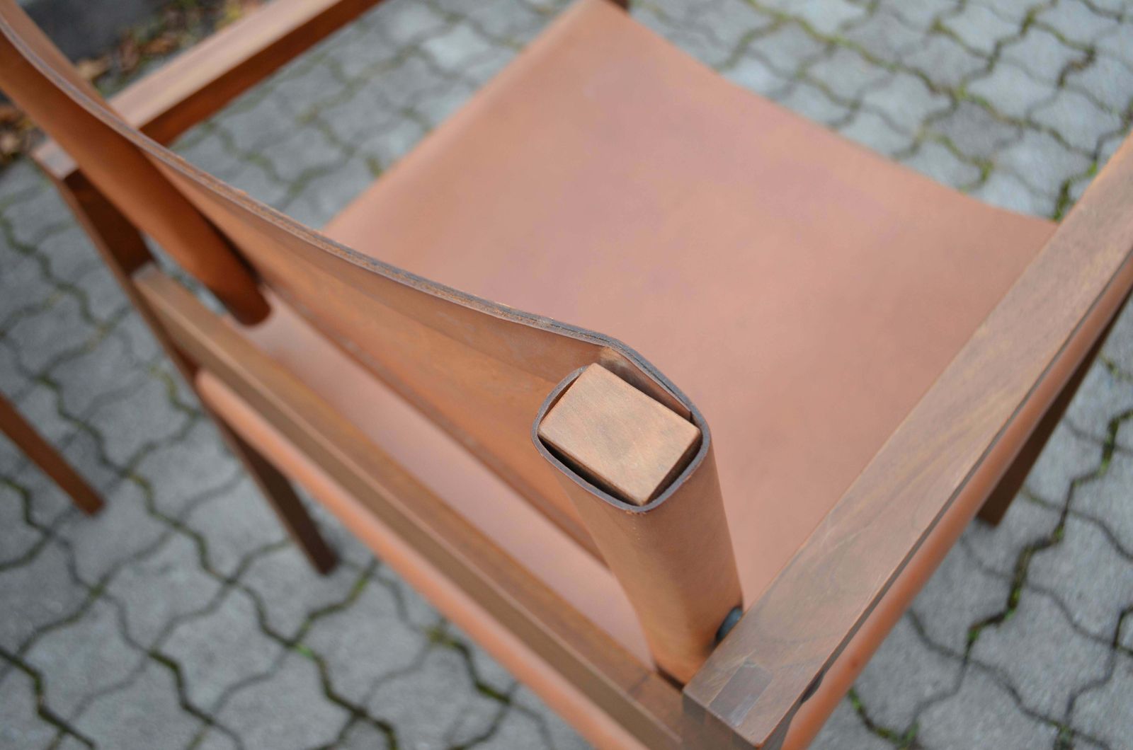 Bauhaus Era Minimalist Modernist Cognac Saddle Leather Lounge Chair Armchair photo Furniture