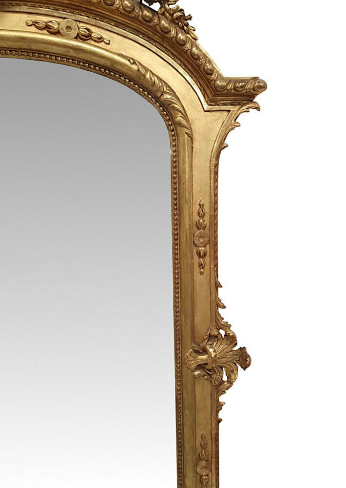 A Very Fine Large 19th Century Giltwood Overmantel Or Hall Mirror photo Home Decor