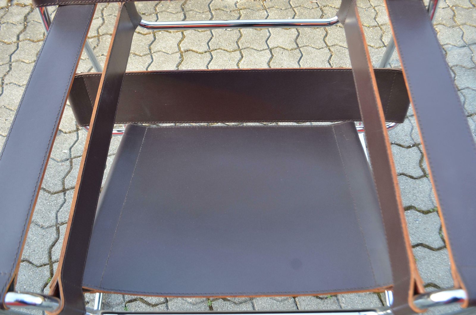 photo buy Knoll International Wassily Chair By Marcel Breuer Brown Leather Set Of 2