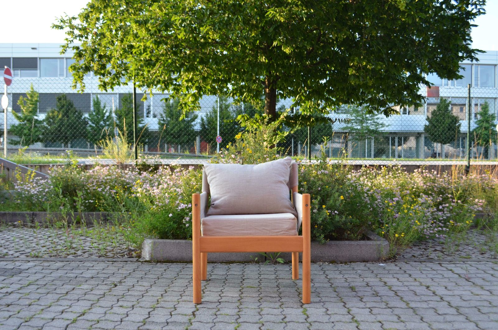 photo vintage Vintage Ikea 1978 Christer Blomquist Model Frej Canvas Sling Lounge Chair