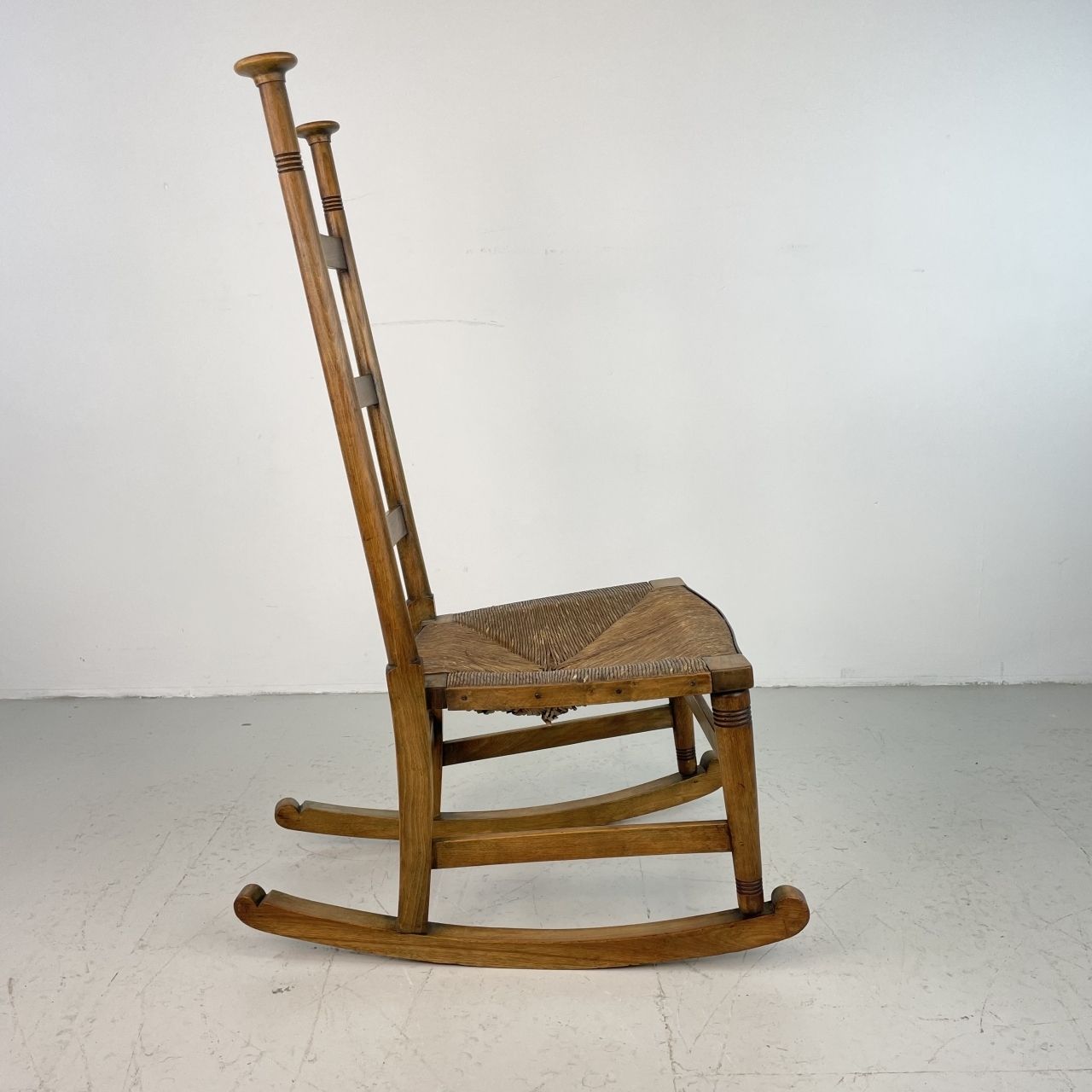 Arts And Crafts Beech And Cord Rocking Chair By Libertys photo furniture