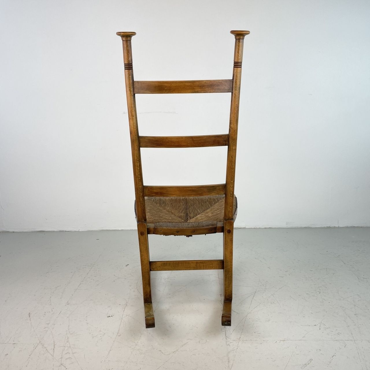 Arts And Crafts Beech And Cord Rocking Chair By Libertys photo for sale