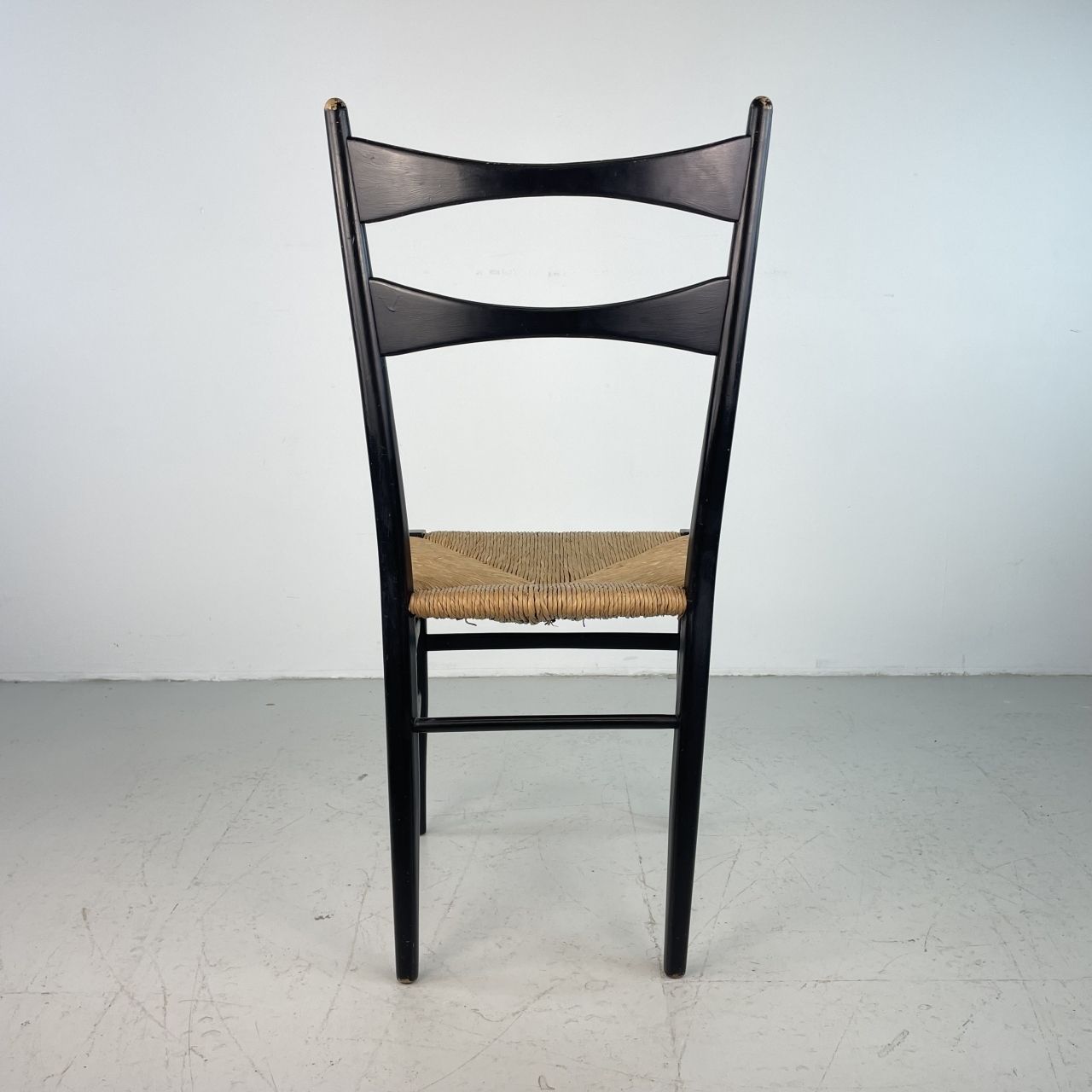 Midcentury Black Ebonised Gio Ponti Rope Chair photo Furniture
