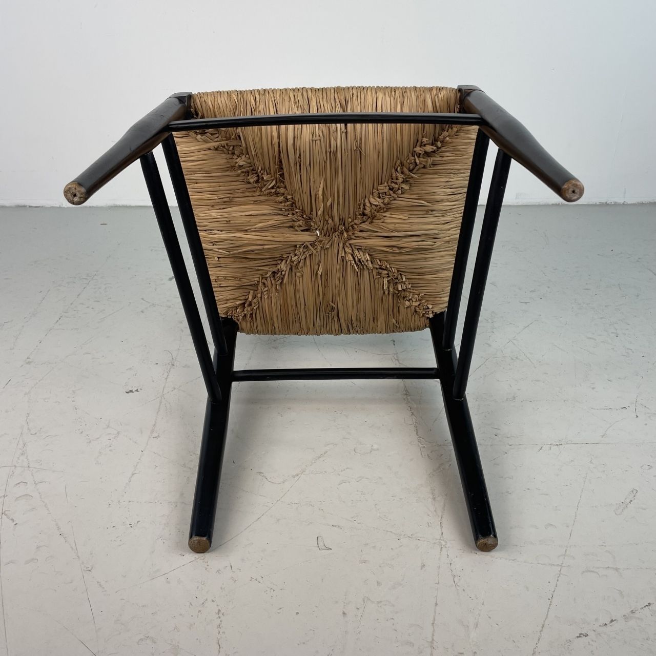 Midcentury Black Ebonised Gio Ponti Rope Chair photo vinterior