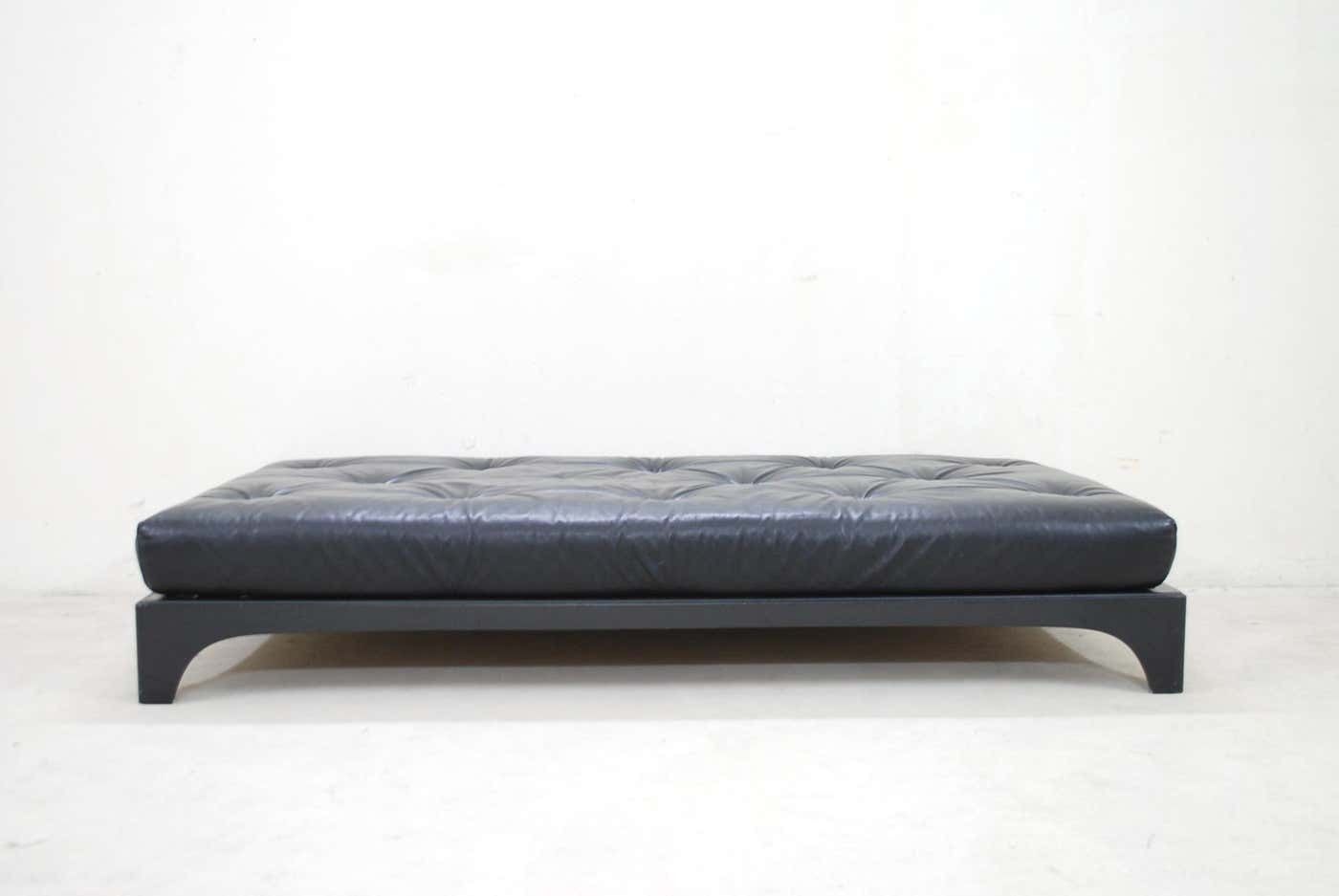 Vintage Fibreglass Black Leather Daybed photo furniture